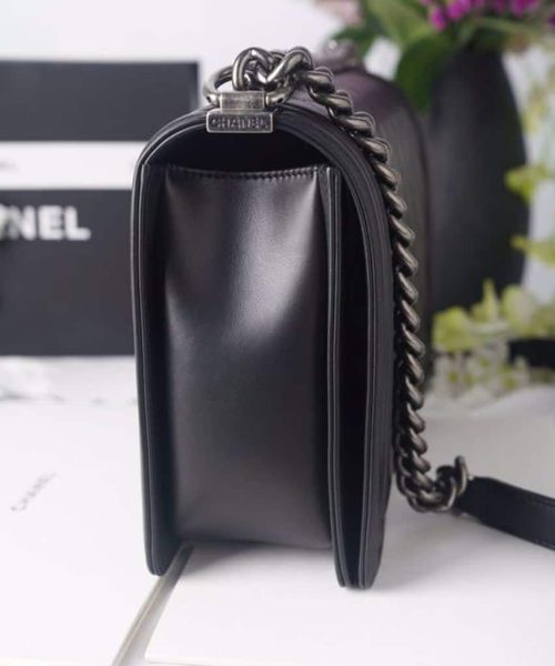 [REP 1:1] Chanel LeBoy Bag 28cm Lambskin Leather Antique Silver Hardware Spring/Summer Collection, Black