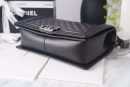 [REP 1:1] Chanel LeBoy Bag 28cm Lambskin Leather Antique Silver Hardware Spring/Summer Collection, Black