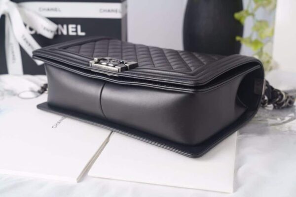 [REP 1:1] Chanel LeBoy Bag 28cm Lambskin Leather Antique Silver Hardware Spring/Summer Collection, Black