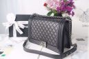 [REP 1:1] Chanel LeBoy Bag 28cm Lambskin Leather Antique Silver Hardware Spring/Summer Collection, Black