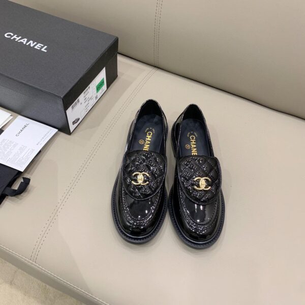 Chanel Loafers Shiny Black For Women, Women's Shoes G36646