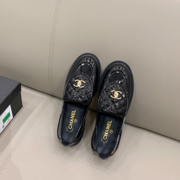 Chanel Loafers Shiny Black For Women, Women's Shoes G36646