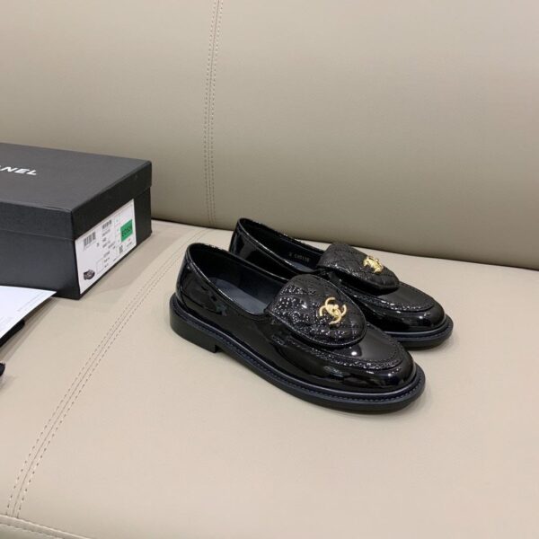 Chanel Loafers Shiny Black For Women, Women's Shoes G36646