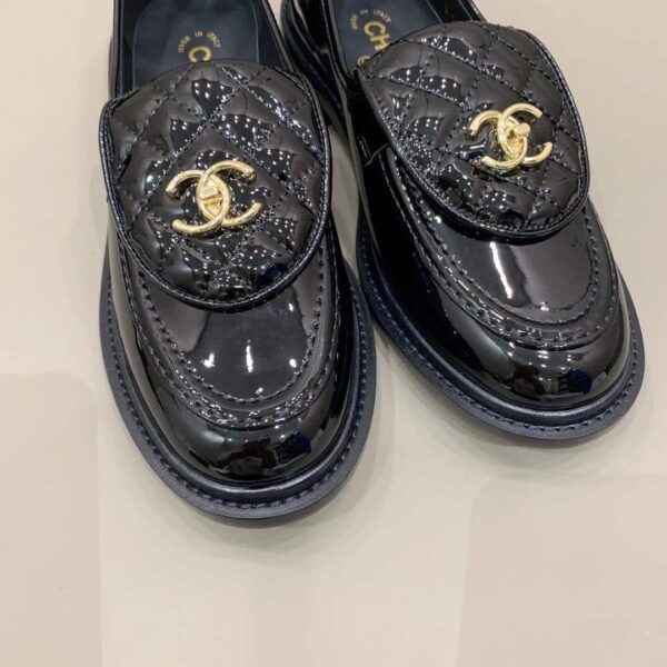Chanel Loafers Shiny Black For Women, Women's Shoes G36646