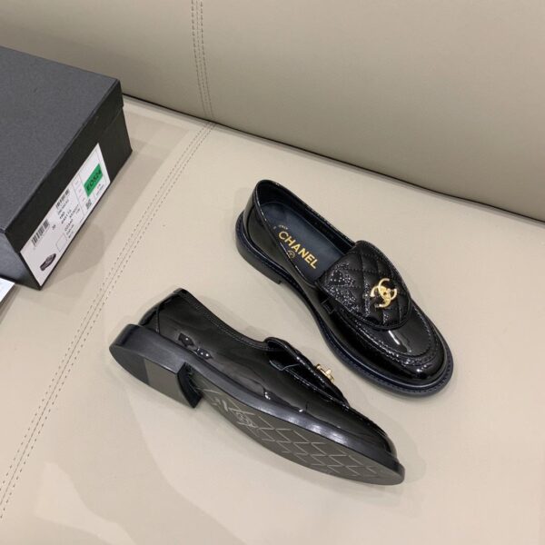Chanel Loafers Shiny Black For Women, Women's Shoes G36646
