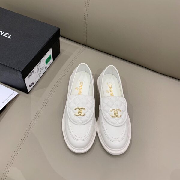 Chanel Loafers White For Women, Women's Shoes G36646