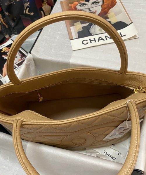 [REP 1:1] Chanel Medallion Tote Gold Hardware Caviar Yellow For Women, Women's Handbags, Shoulder Bags 11.8in/30cm