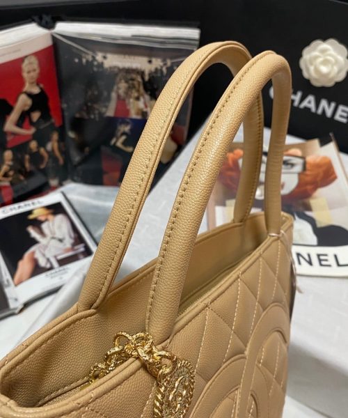 [REP 1:1] Chanel Medallion Tote Gold Hardware Caviar Yellow For Women, Women's Handbags, Shoulder Bags 11.8in/30cm