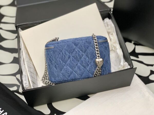 [REP 1:1] Chanel Medium Vanity Bag Blue For Women 17cm / 6.7in