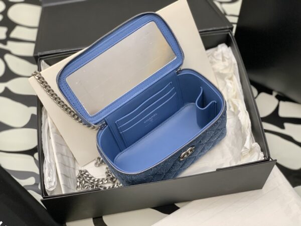 [REP 1:1] Chanel Medium Vanity Bag Blue For Women 17cm / 6.7in