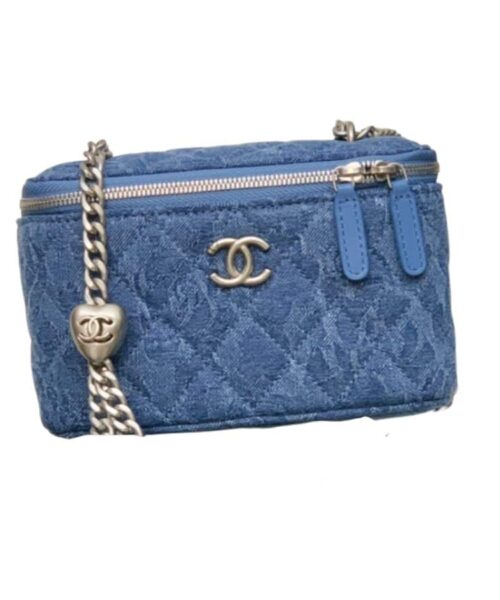 [REP 1:1] Chanel Medium Vanity Bag Blue For Women 17cm / 6.7in