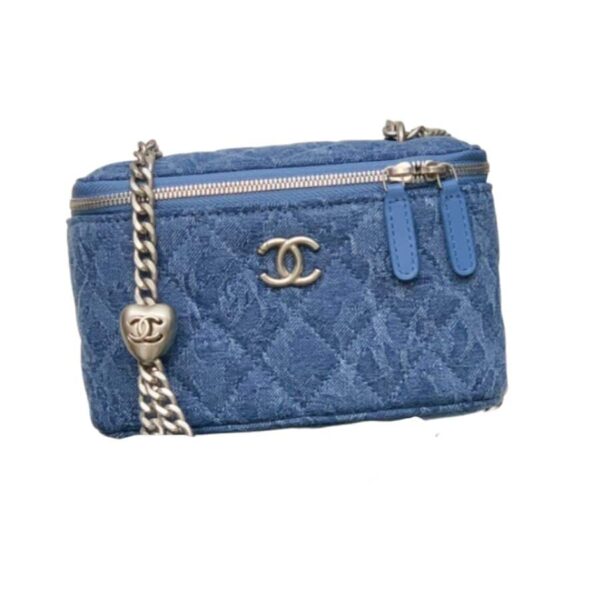 [REP 1:1] Chanel Medium Vanity Bag Blue For Women 17cm / 6.7in