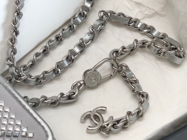 [REP 1:1] Chanel Metallic Mini Flap Bag Silver For Women 16.7cm / 6.6in