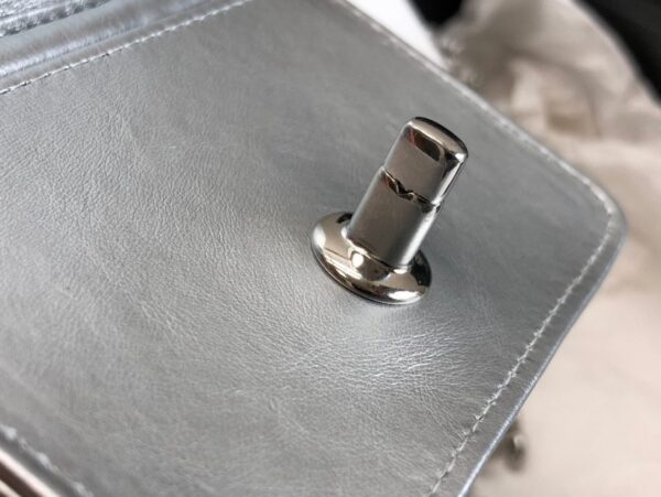 [REP 1:1] Chanel Metallic Mini Flap Bag Silver For Women 16.7cm / 6.6in