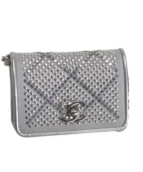 [REP 1:1] Chanel Metallic Mini Flap Bag Silver For Women 16.7cm / 6.6in