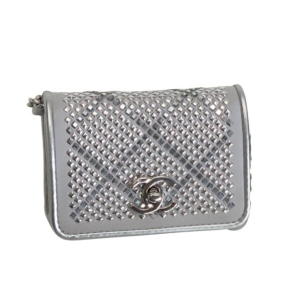 [REP 1:1] Chanel Metallic Mini Flap Bag Silver For Women 16.7cm / 6.6in