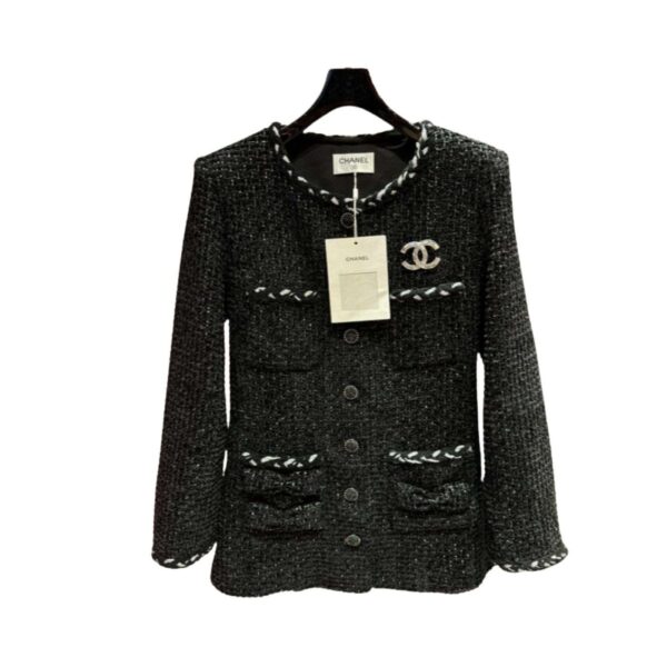 Chanel Mid Length Jacket Black For Women