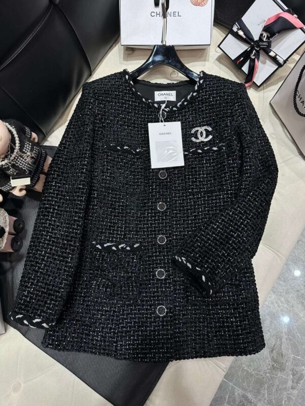 Chanel Mid Length Jacket Black For Women