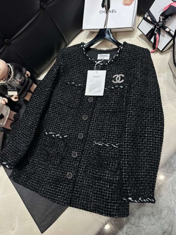 Chanel Mid Length Jacket Black For Women