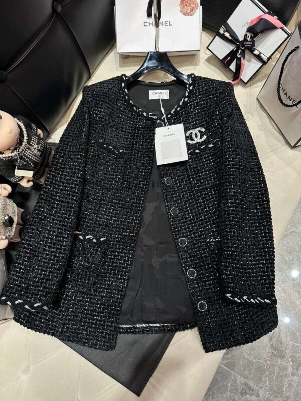 Chanel Mid Length Jacket Black For Women