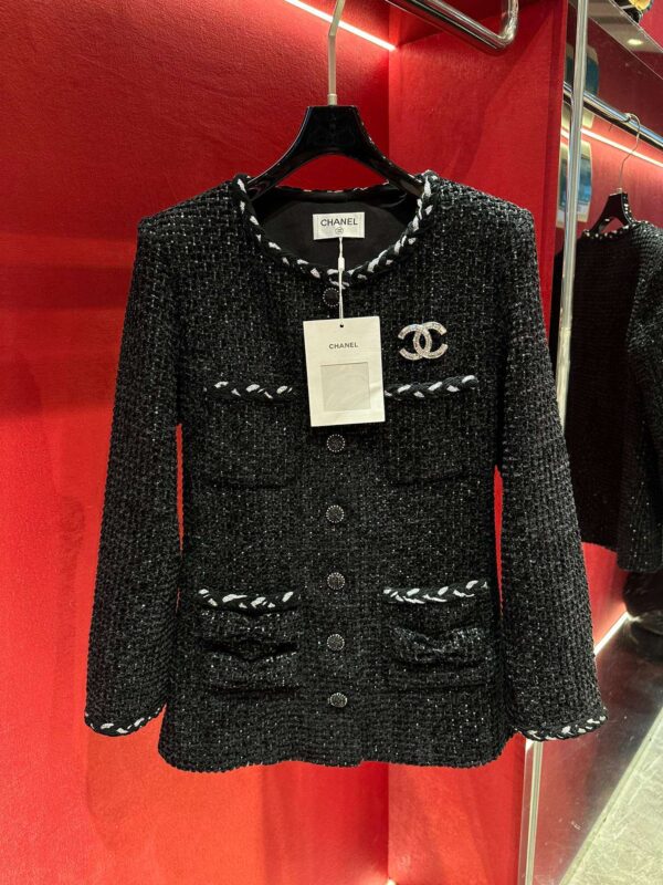Chanel Mid Length Jacket Black For Women