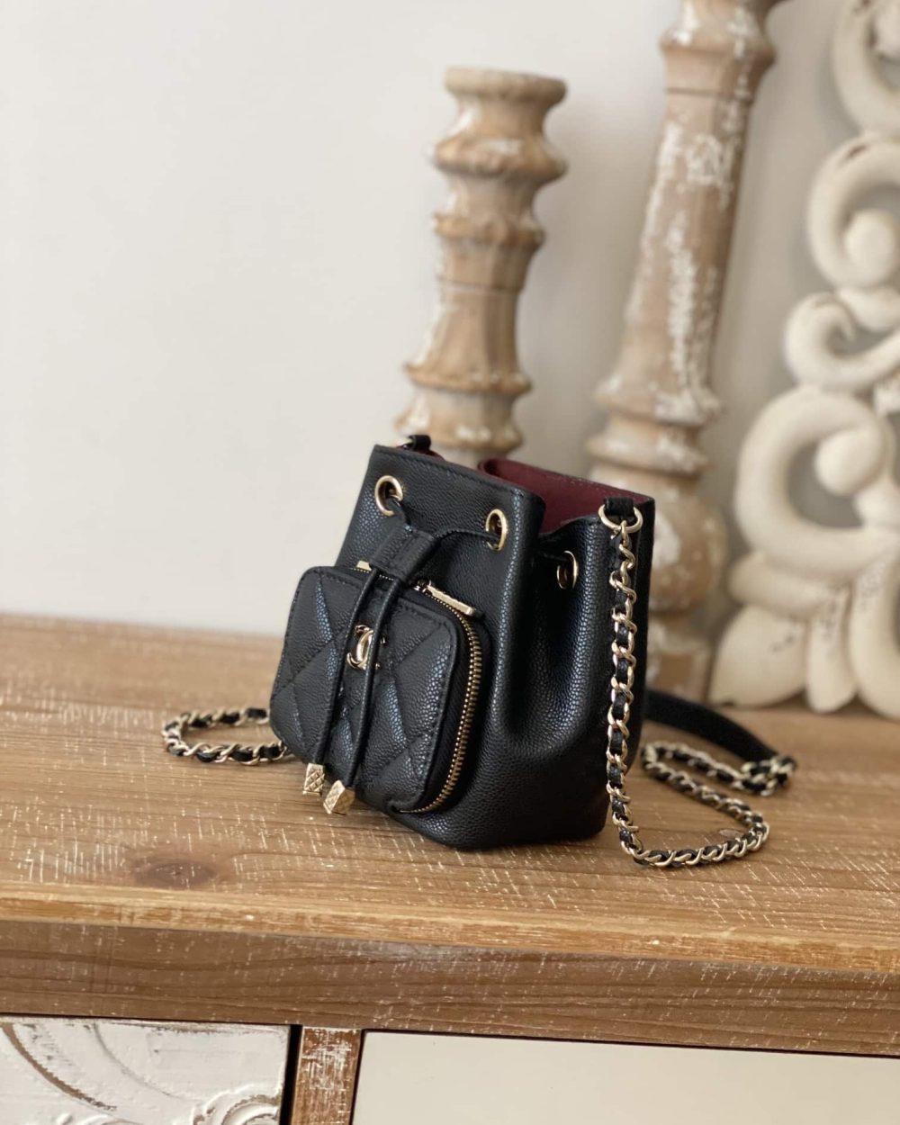 [REP 1:1] Chanel Mini Bucket Bag With Strap Black For Women, Women's Bags 4.9in/12.5cm