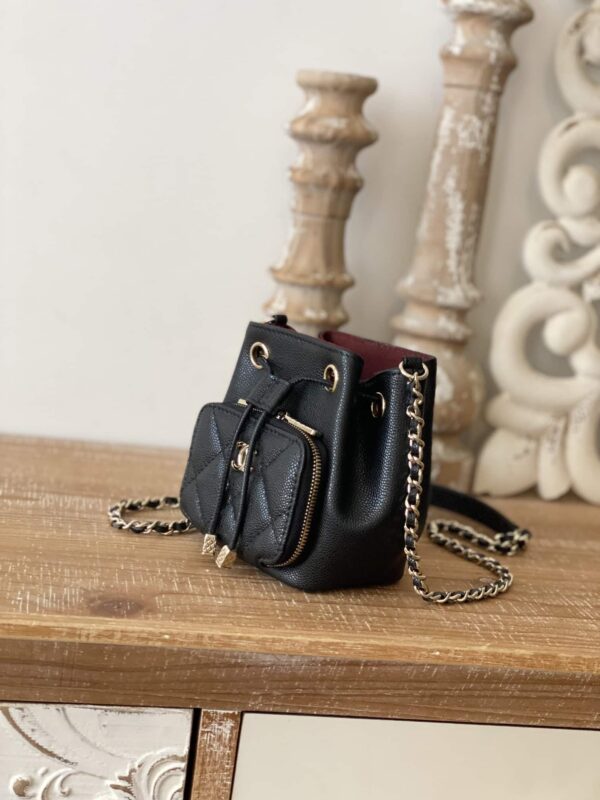 [REP 1:1] Chanel Mini Bucket Bag With Strap Black For Women, Women's Bags 4.9in/12.5cm