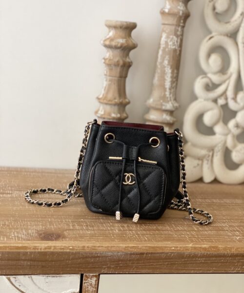 [REP 1:1] Chanel Mini Bucket Bag With Strap Black For Women, Women's Bags 4.9in/12.5cm