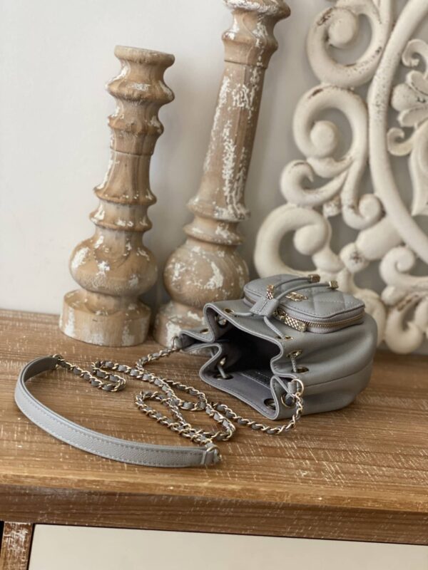 [REP 1:1] Chanel Mini Bucket Bag With Strap Gray For Women, Women's Bags 4.9in/12.5cm