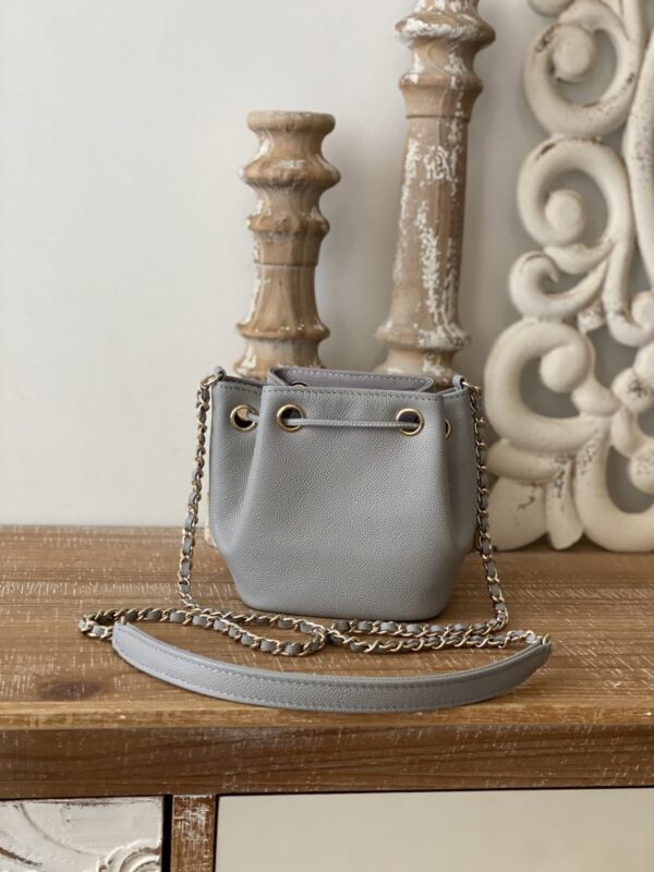 [REP 1:1] Chanel Mini Bucket Bag With Strap Gray For Women, Women's Bags 4.9in/12.5cm
