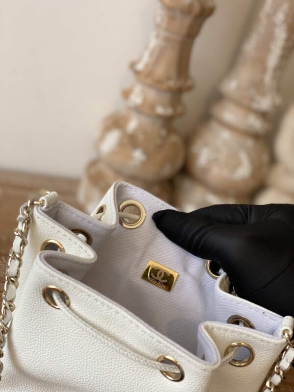 [REP 1:1] Chanel Mini Bucket Bag With Strap White For Women, Women's Bags 4.9in/12.5cm AP2913 B05052 10601