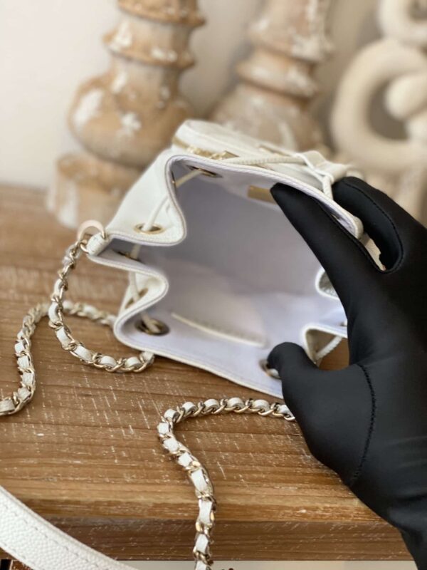[REP 1:1] Chanel Mini Bucket Bag With Strap White For Women, Women's Bags 4.9in/12.5cm AP2913 B05052 10601
