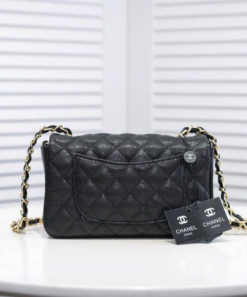 [REP 1:1] Chanel Mini Flap Bag Black For Women 7.8in/20cm A69900