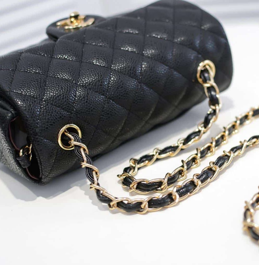 [REP 1:1] Chanel Mini Flap Bag Black For Women 7.8in/20cm A69900