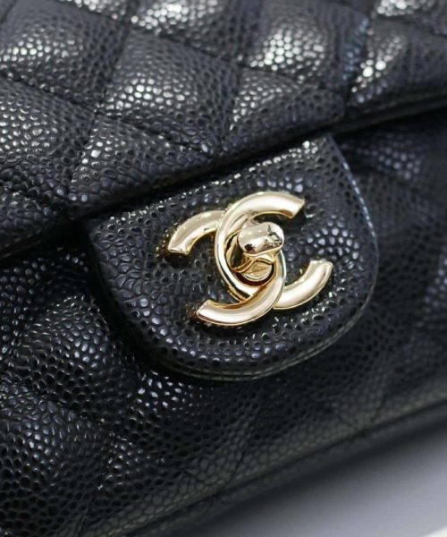 [REP 1:1] Chanel Mini Flap Bag Black For Women 7.8in/20cm A69900