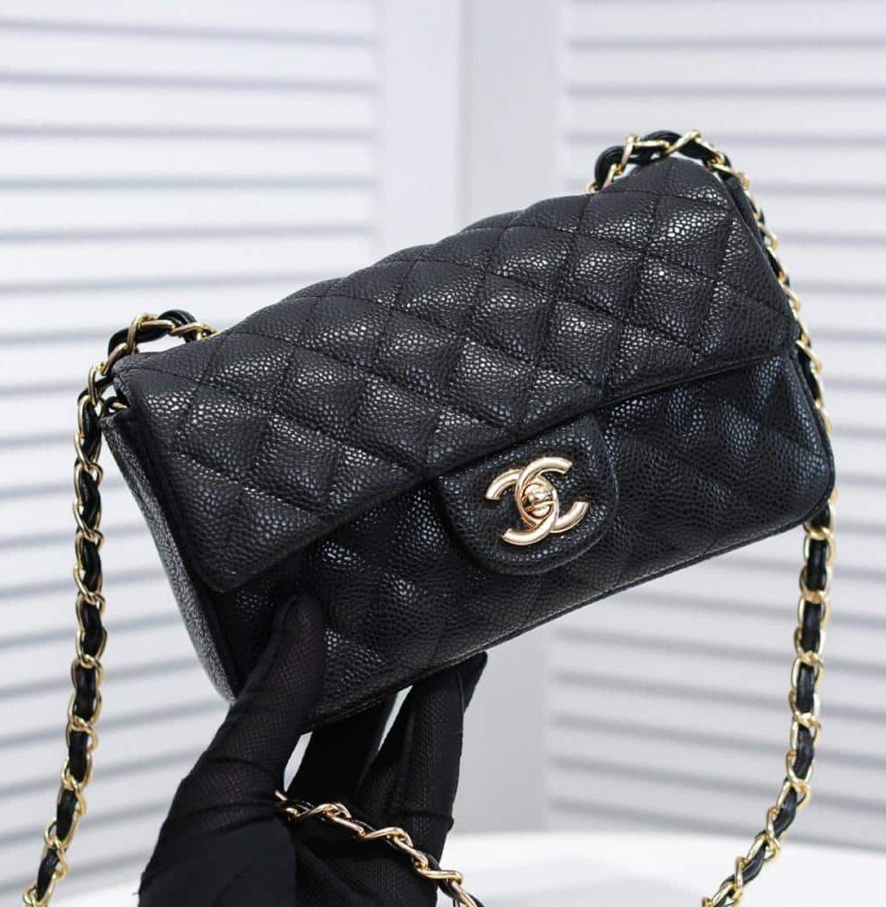[REP 1:1] Chanel Mini Flap Bag Black For Women 7.8in/20cm A69900
