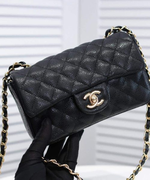 [REP 1:1] Chanel Mini Flap Bag Black For Women 7.8in/20cm A69900