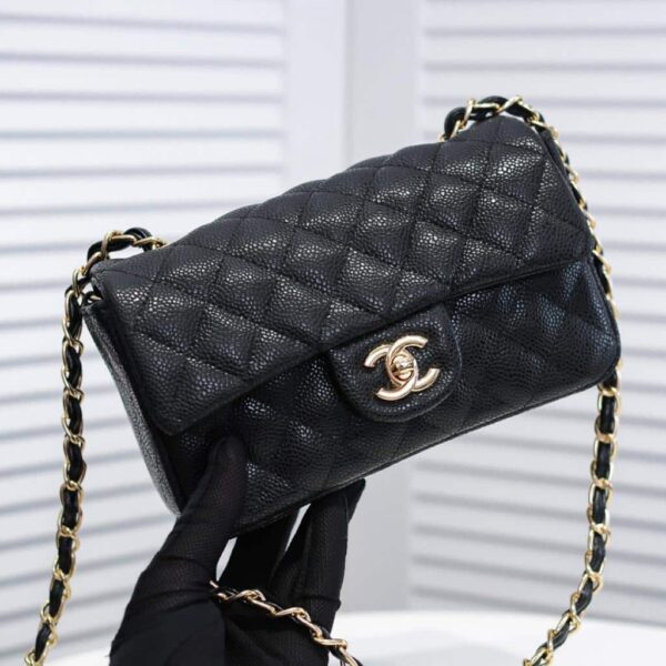 [REP 1:1] Chanel Mini Flap Bag Black For Women 7.8in/20cm A69900