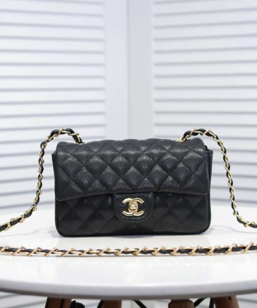 [REP 1:1] Chanel Mini Flap Bag Black For Women 7.8in/20cm A69900
