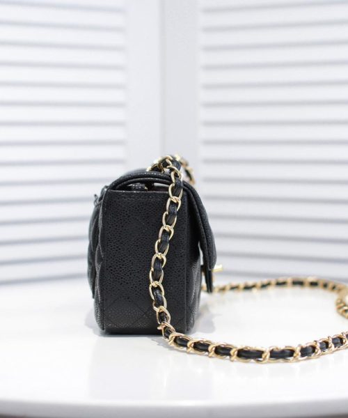 [REP 1:1] Chanel Mini Flap Bag Black For Women 7.8in/20cm A69900