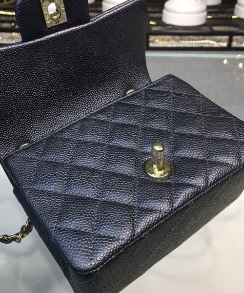 [REP 1:1] Chanel Mini Flap Bag Caviar Black For Women, Women's Bags, Shoulder And Crossbody Bags 6.7in/17cm A35200