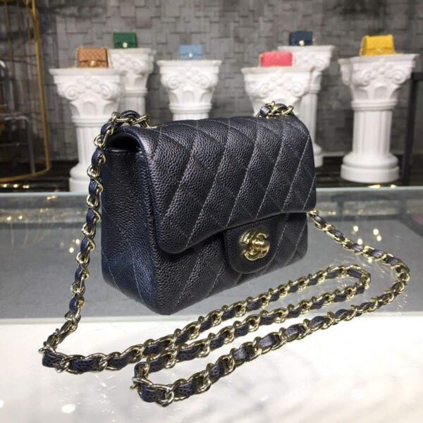 [REP 1:1] Chanel Mini Flap Bag Caviar Black For Women, Women's Bags, Shoulder And Crossbody Bags 6.7in/17cm A35200