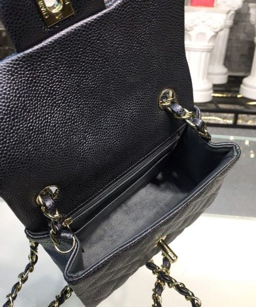 [REP 1:1] Chanel Mini Flap Bag Caviar Black For Women, Women's Bags, Shoulder And Crossbody Bags 6.7in/17cm A35200