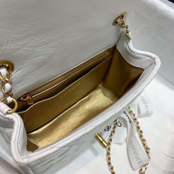 [REP 1:1] Chanel Mini Flap Bag With CC Ball On Strap White For Women, Women's Handbags, Shoulder And Crossbody Bags 6.7in/17cm AS1786