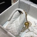 [REP 1:1] Chanel Mini Flap Bag With CC Ball On Strap White For Women, Women's Handbags, Shoulder And Crossbody Bags 6.7in/17cm AS1786