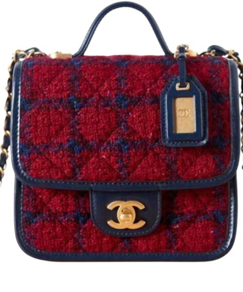 [REP 1:1] Chanel Mini Flap Bag With Top Handle Red For Women 20.5cm / 8in