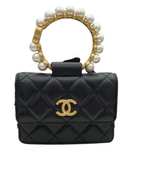 [REP 1:1] Chanel Mini Handle Pearl Black For Women 12cm / 4.7in