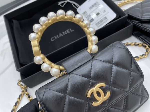 [REP 1:1] Chanel Mini Handle Pearl Black For Women 12cm / 4.7in