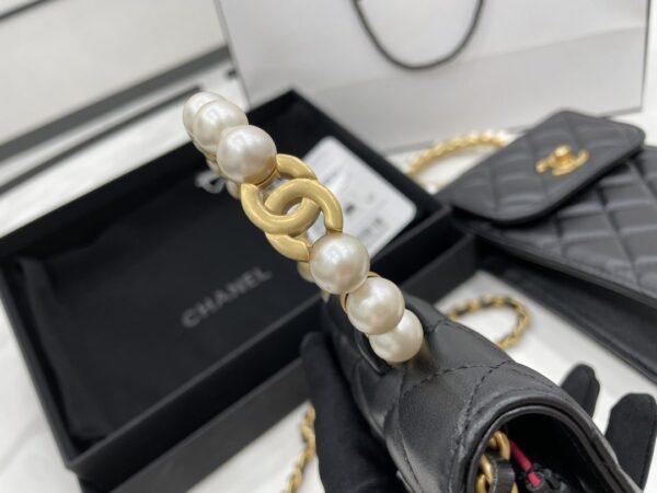 [REP 1:1] Chanel Mini Handle Pearl Black For Women 12cm / 4.7in