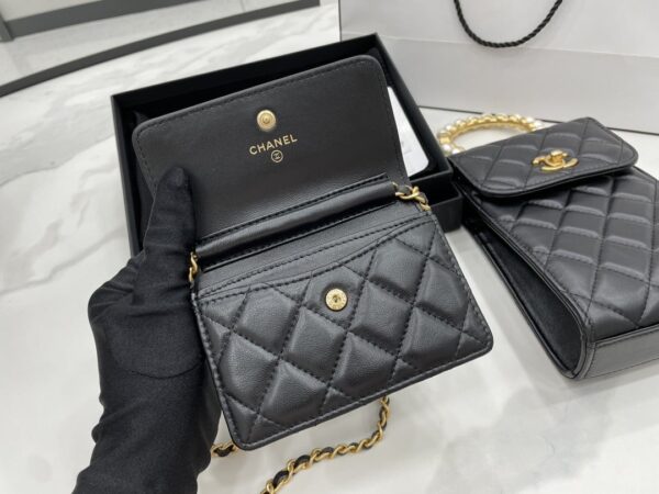 [REP 1:1] Chanel Mini Handle Pearl Black For Women 12cm / 4.7in